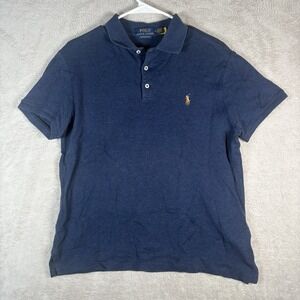 Polo Ralph Lauren Custom Slim Fit Collared Short Sleeved Shirt Mens Medium Blue